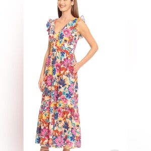 Maggy London Colorful Floral Maxi Dress